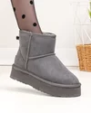 Ghete dama piele naturala intoarsa usoare gri inchis imblanite DS-4134 3