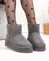 Ghete dama piele naturala intoarsa usoare gri inchis imblanite DS-4134 4