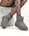 Ghete dama piele naturala intoarsa usoare gri inchis imblanite DS-4134 5