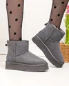 Ghete dama piele naturala intoarsa usoare gri inchis imblanite DS-4134 1