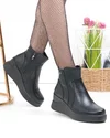 Ghete dama piele naturala negre cu talpa groasa F002-289 5