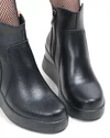 Ghete dama piele naturala negre cu talpa groasa F002-289 4