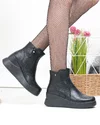Ghete dama piele naturala negre cu talpa groasa F002-289 3