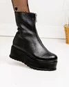Ghete dama piele naturala negre cu talpa groasa PCI077 3
