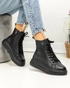 Ghete Imblanite Piele Naturala Negre AW458 3