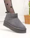 Ghete scurte dama piele naturala intoarsa gri inchis cu inchidere slip-on DS-4252 3