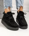 Ghete scurte dama piele naturala intoarsa negre captusite AW2023-1 3