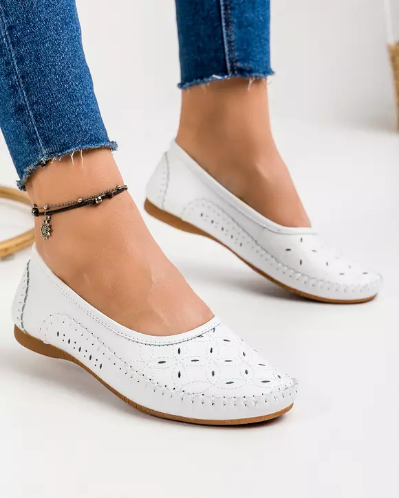 Mocasini Albi Piele Naturala Cu Model Perforat VK1024-9