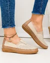 Mocasini dama piele naturala bej cu camel si talpa flexibila F003-635 4