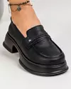 Pantofi casual dama piele naturala negri cu inchidere slip-on JY3110 3