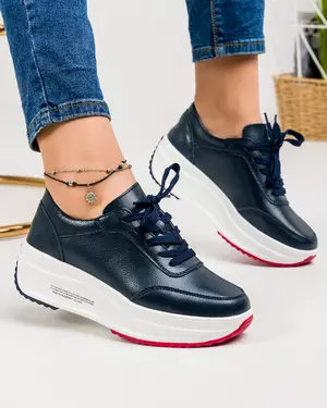 Pantofi Bleumarin Casual Piele Naturala AW376