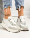 Pantofi casual dama piele naturala alb cu gri partial piele intoarsa JY5290 4