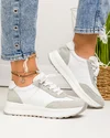 Pantofi casual dama piele naturala alb cu gri partial piele intoarsa JY5290 1