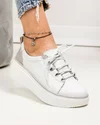 Pantofi casual dama piele naturala alb cu gri si talpa groasa T-5941 3