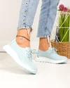 Pantofi casual dama piele naturala albastri cu inchidere sireturi T-5931 5