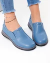 Pantofi casual dama piele naturala albastru jeans cu inchidere slip-on si talpa flexibila AP-2115 4