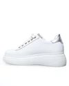 Pantofi casual dama piele naturala albi cu argintiu PC206 8