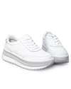 Pantofi casual dama piele naturala albi cu gri T6052 9