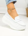 Pantofi casual dama piele naturala albi cu inchidere slip-on F002-295 1