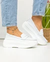 Pantofi casual dama piele naturala albi cu inchidere slip-on F002-295 2