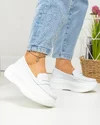 Pantofi casual dama piele naturala albi cu inchidere slip-on F002-295 5