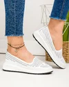 Pantofi casual dama piele naturala albi cu inchidere slip-on JY3952 4