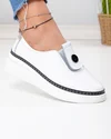 Pantofi casual dama piele naturala albi cu inchidere slip-on JY6709 4