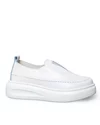 Pantofi casual dama piele naturala albi cu inchidere slip-on si insertie elastica T6060 7