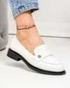 Pantofi casual dama piele naturala albi cu inchidere slip-on TN6417-3 3