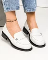 Pantofi casual dama piele naturala albi cu inchidere slip-on TN6417-3 1