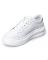 Pantofi casual dama piele naturala albi cu sireturi T6053 9