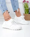 Pantofi casual dama piele naturala albi cu talpa flexibila F001-972 3