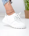Pantofi casual dama piele naturala albi cu talpa flexibila F001-972 1