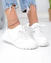 Pantofi casual dama piele naturala albi cu talpa flexibila F001-972 4