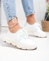 Pantofi casual dama piele naturala albi fara cusaturi F002-534 2