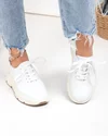 Pantofi casual dama piele naturala albi fara cusaturi F002-534 5