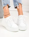 Pantofi casual dama piele naturala albi PC206 4