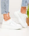Pantofi casual dama piele naturala albi PC206 1