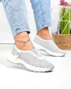 Pantofi casual dama piele naturala albi perforati cu talpa flexibila T6041 3