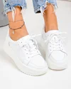 Pantofi casual dama piele naturala albi perforati T-2008 4