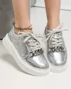 Pantofi casual dama piele naturala argintii AW2023-15-A 4