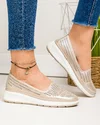 Pantofi casual dama piele naturala aurii perforati JY3952 4