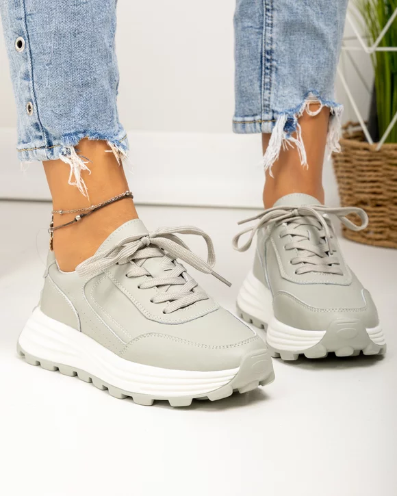 Pantofi casual dama piele naturala barilla cu inchidere sireturi F001-743