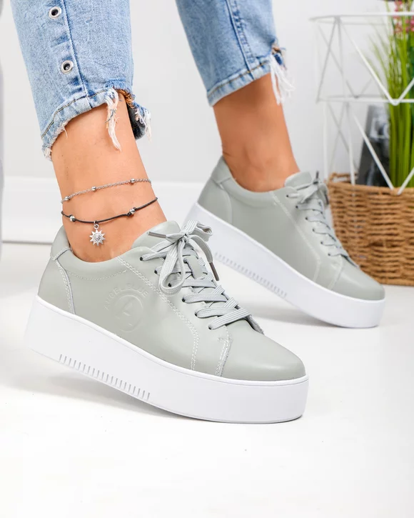 Pantofi casual dama piele naturala barilla cu inchidere sireturi F002-470