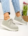 Pantofi casual dama piele naturala barilla cu inchidere sireturi si talpa groasa F001-777 3