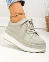 Pantofi casual dama piele naturala barilla cu inchidere sireturi si talpa groasa F001-777 4