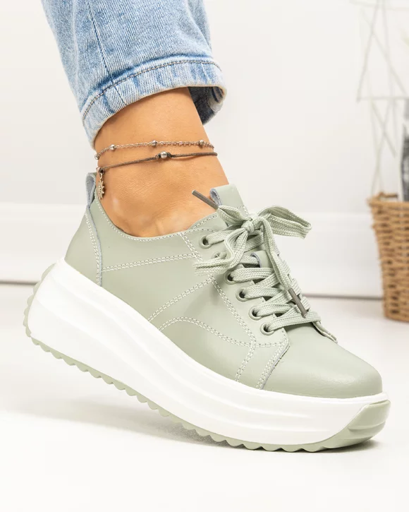 Pantofi casual dama piele naturala barilla cu inchidere sireturi T3094