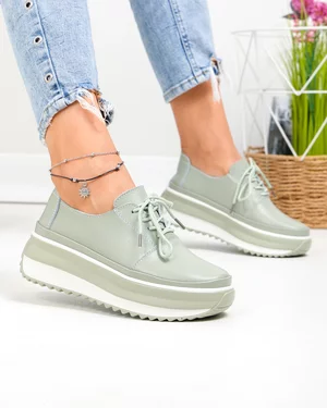 Pantofi casual dama piele naturala barilla cu inchidere sireturi T6055