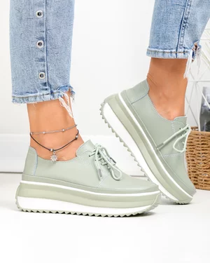 Pantofi casual dama piele naturala barilla cu inchidere sireturi T6055