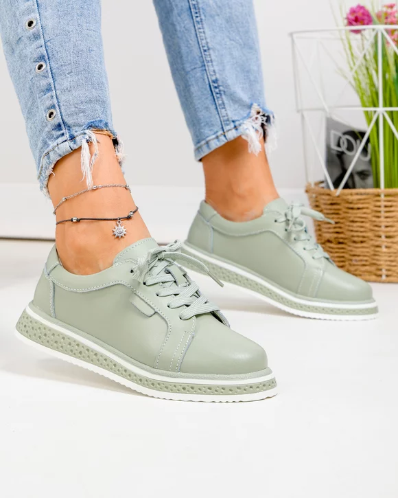 Pantofi casual dama piele naturala barilla cu inchidere sireturi T6099